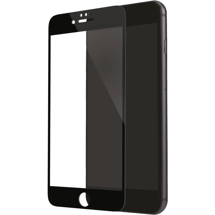 Protection d'écran en verre trempé (100% d surface couverte) pour iPhone 6/6s/7/8, Noir
