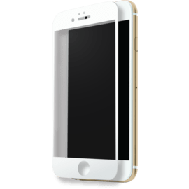 Protection d'écran en verre trempé (100% de surface couverte) pour Apple iPhone 7, Blanc
