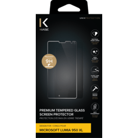 Protection d'&eacute;cran premium en verre tremp&eacute; pour Microsoft Lumia 950XL, Transparent