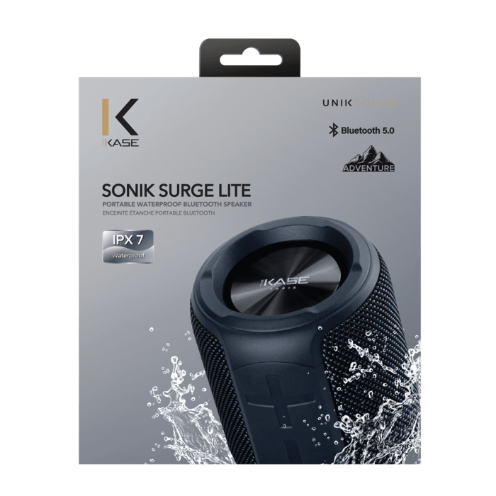 Enceinte &eacute;tanche portable Bluetooth Sonik Surge Lite (IPX7), Bleu cr&eacute;puscule