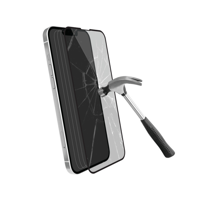 Protection d&rsquo;&eacute;cran antibact&eacute;rienne en verre tremp&eacute; ultra-r&eacute;sistant (100% de surface couverte) pour Apple iPhone 13 mini, Noir