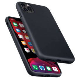Anti-Shock Soft Gel Silicone Case for Apple iPhone 11 Pro Max, Satin Black