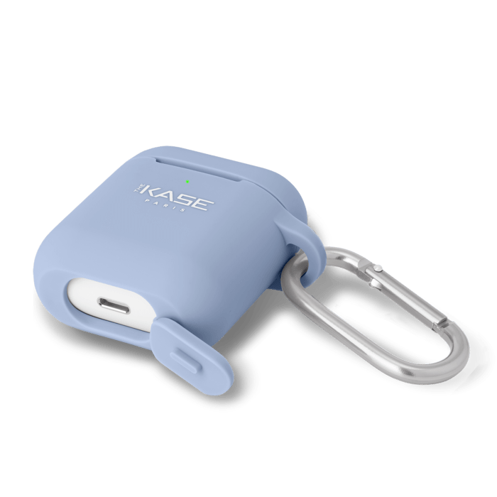 Coque chargement sans fil pour Apple AirPods en gel de silicone doux, Lilas Bleu