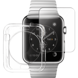 Clarity Coque Silicone & Protection d'&eacute;cran en verre tremp&eacute; pour Apple Watch (42mm)