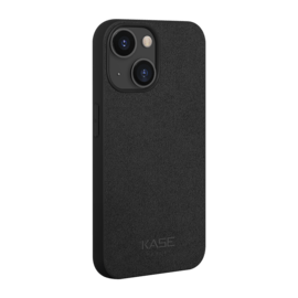 Coque en Su&egrave;de Alcantara pour Apple iPhone 14, Minuit Noir