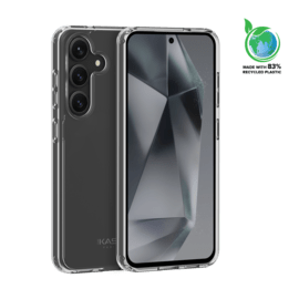 Coque hybride invisible fabriqué avec 83% de plastique recyclé pour Samsung Galaxy S25 5G, Transparente