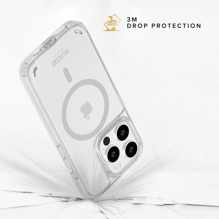 Coque antibact&eacute;rienne antichoc magn&eacute;tique invisible Fabriqu&eacute; Avec du 75% Plastique Recycl&eacute; pour Apple iPhone 15 Pro, Transparente
