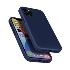 Coque antichoc en gel de silicone doux pour Apple iPhone 12/12 Pro, Bleu Oxford