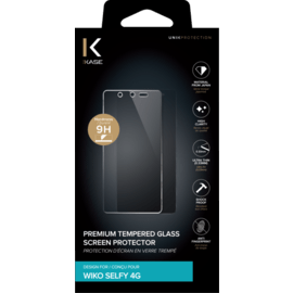 Protection d'&eacute;cran premium en verre tremp&eacute; pour Wiko Selfy 4G, Transparent