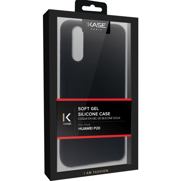 Coque en Gel de Silicone Doux pour Huawei P20, Noir satin
