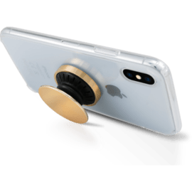 POP-UP poign&eacute;e & support smartphone, Or Chrom&eacute;