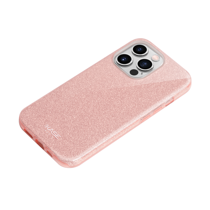 Coque slim&nbsp;paillet&eacute;e &eacute;tincelante pour Apple iPhone 13 Pro, Or Rose