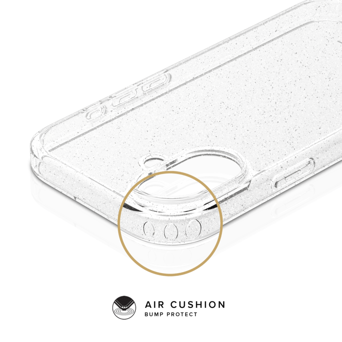 Coque hybride &eacute;tincelante invisible GEN 2.0 83% de plastique recycl&eacute; pour Apple iPhone 16, Transparente