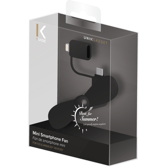 Mini ventilateur de smartphone (Pour les appareils iOS et Android™), Noir