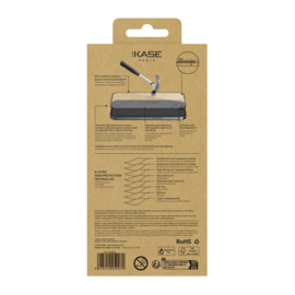 Protection d’écran antibactérienne en verre trempé ultra-résistant à bords incurvés (60% verre trempé recyclé) pour Apple iPhone 16 Pro, Noir