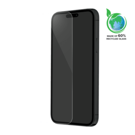 Protecteur d'écran en verre trempé de qualité supérieure (60% verre trempé recyclé) pour Apple iPhone 15, Transparent