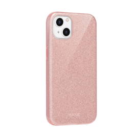 Coque slim&nbsp;paillet&eacute;e &eacute;tincelante pour Apple iPhone 13, Or Rose