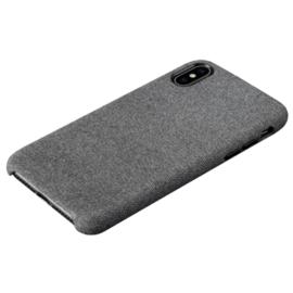 Coque en tissu pour Apple iphone X/XS, gris clair