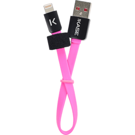 Case Lightning Flat cable to USB (0.2m), Hot Pink