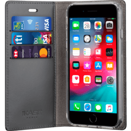 Case Diarycase 2.0 Genuine Leather flip case with magnetic stand for Apple iPhone 6/6s/7/8, Midnight Black