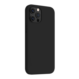 (O) Coque antichoc en gel de silicone doux pour Apple iPhone 12 Pro Max, Noir Satin
