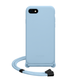Custodia in silicone gel morbido con cinturino a tracolla per Apple iPhone 7/8/SE 2020/SE 2022, blu lilla