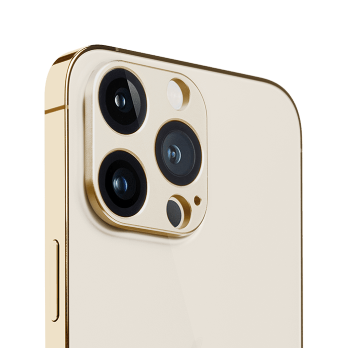 Protection en alliage métallique des objectifs photo pour Apple iPhone 13 Pro/13 Pro Max, Or Platine