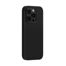 Coque antichoc en gel de silicone doux pour Apple iPhone 14 Pro, Noir satin