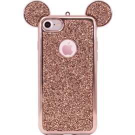 Coque Bling Strass Fantaisie Pour Apple iPhone 7, Or Rose
