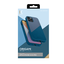 Coque Origami duo pour Apple iPhone 12/12 Pro, Bleu &Eacute;g&eacute;e