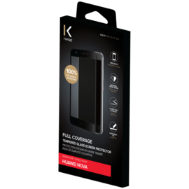 Protection d'&eacute;cran en verre tremp&eacute; (100% d surface couverte) pour Huawei Nova, Noir