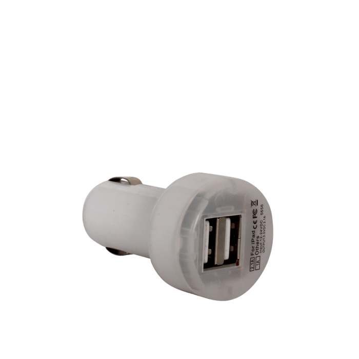 Chargeur de voiture double prise USB, Blanc