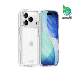 Coque hybride étincelante invisible GEN 2.0 83% de plastique recyclé pour Apple iPhone 17 Pro, Transparente