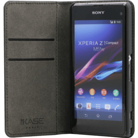 Coque clapet avec pochettes CB pour Sony Xperia Z1 Compact, Noir