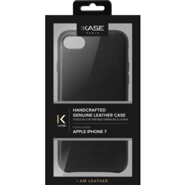Coque en Cuir V&eacute;ritable Fabriqu&eacute;e &agrave; la Main&nbsp;pour Apple iPhone 7, Noir