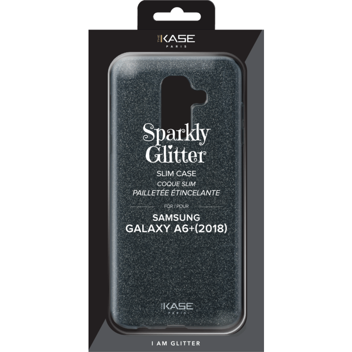 Sparkly Glitter Slim Case for Samsung Galaxy A6+ (2018), Black