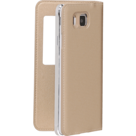Etui à clapet avec Window View pour Samsung Galaxy Alpha, Or