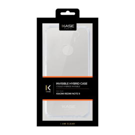 Coque hybride invisible pour Xiaomi Redmi Note 9, Transparente