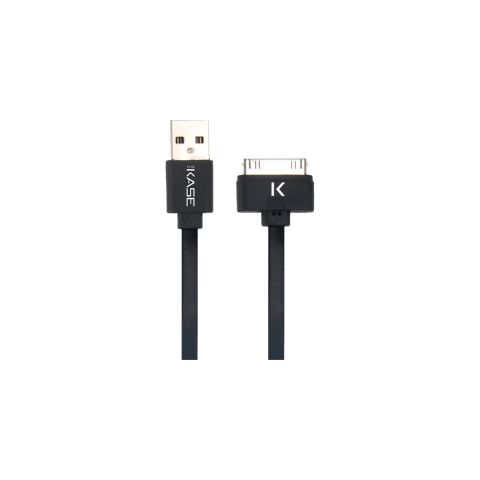 Cable plat 30 broches vers USB (1m) pour Apple, Noir de Jais