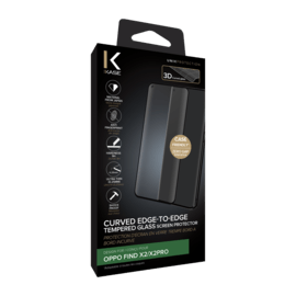 Protection d'&eacute;cran en verre tremp&eacute; Bord &agrave; Bord Incurv&eacute; pour OPPO Find X2/X2 Pro, Noir