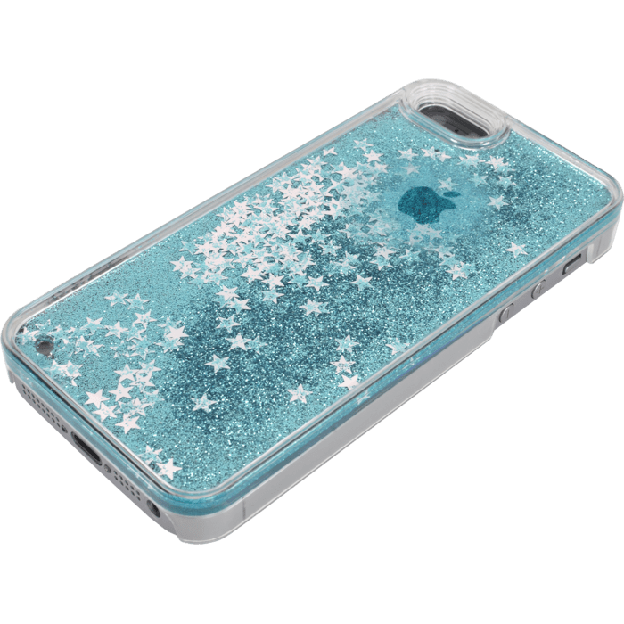 Bling Bling Coque Paillet&eacute;e pour Apple iPhone 5/5s/5C/SE, Bleu Neige