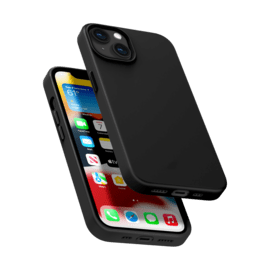 Anti-Shock Soft Gel Silicone Case for Apple iPhone 13, Satin Black