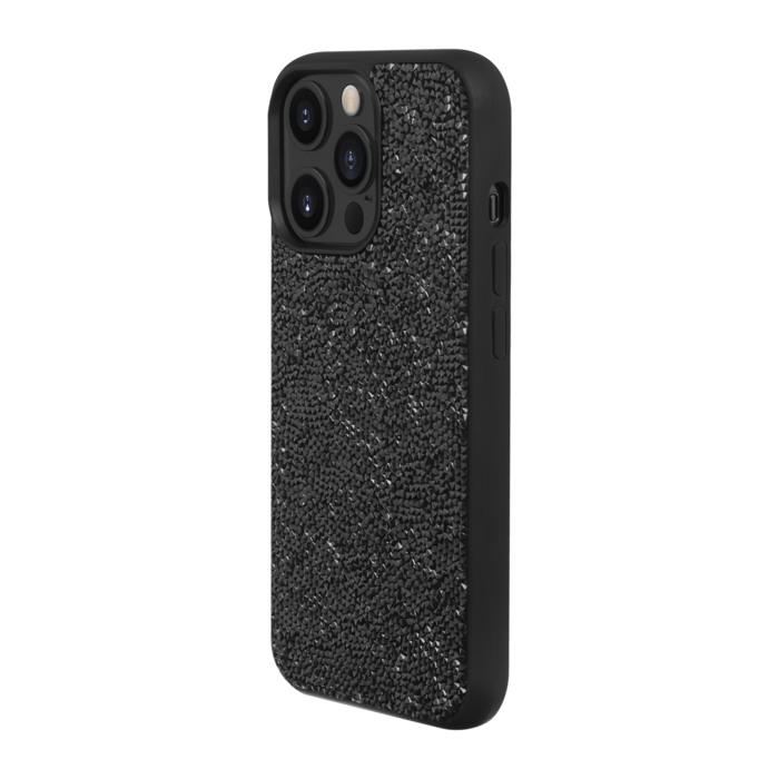 Coque Bling Strass pour Apple iPhone 14 Pro, Minuit Noir