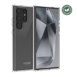 Coque hybride invisible fabriqu&eacute; avec 83% de plastique recycl&eacute; pour Samsung Galaxy S24 Ultra 5G, Transparente