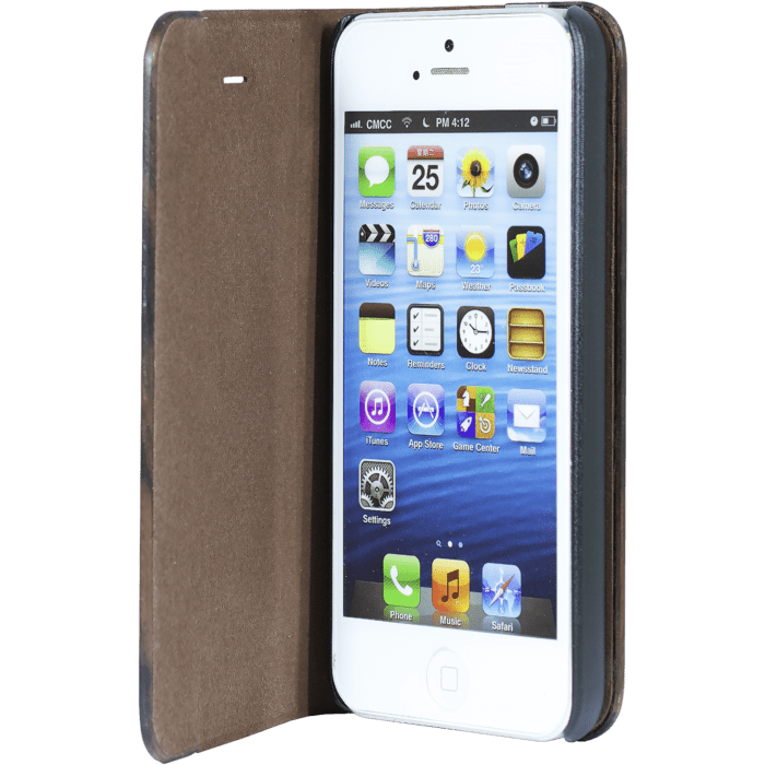 Coque clapet pour Apple iPhone 5c, motif marron litchi & Bois de rose