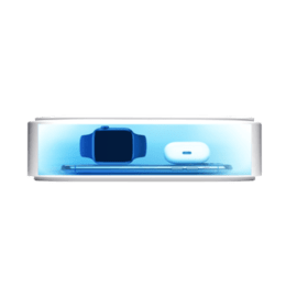 Bo&icirc;tier st&eacute;rilisateur UV-C avec chargement sans-fil rapide (7.5 W/10 W), Blanc