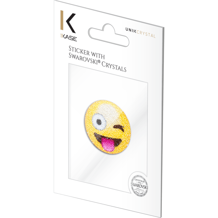 Swarovski® Emoji Crystal Sticker, Crazy Face