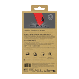 Coque antichoc en gel de silicone doux pour 55% de plastique recycl&eacute; Apple iPhone 17, Rouge Ardent