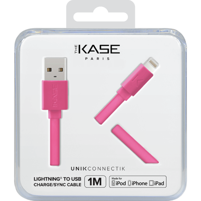 C&acirc;ble Lightning certifi&eacute; MFi Apple Charge/Sync (1M) Rose Bonbon