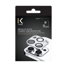 Protezione per obiettivo della fotocamera in lega metallica per Apple iPhone 13 Pro/13 Pro Max, argento siderale